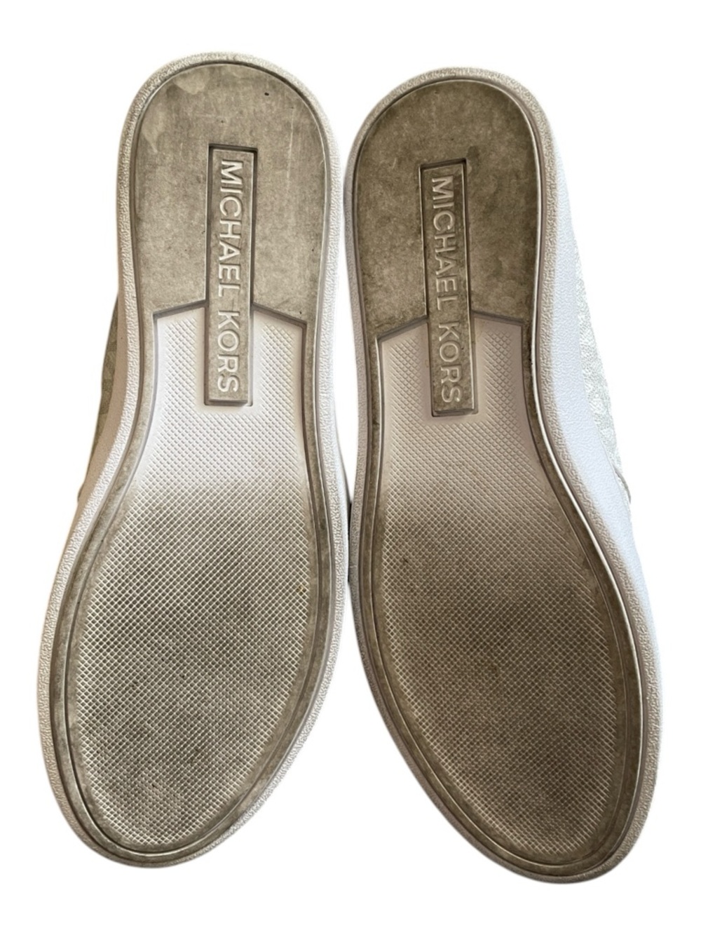 Michael Kors White Keaton Slip-On Sneaker Mini MK PVC Logo size 6/2 - Picture 8 of 10